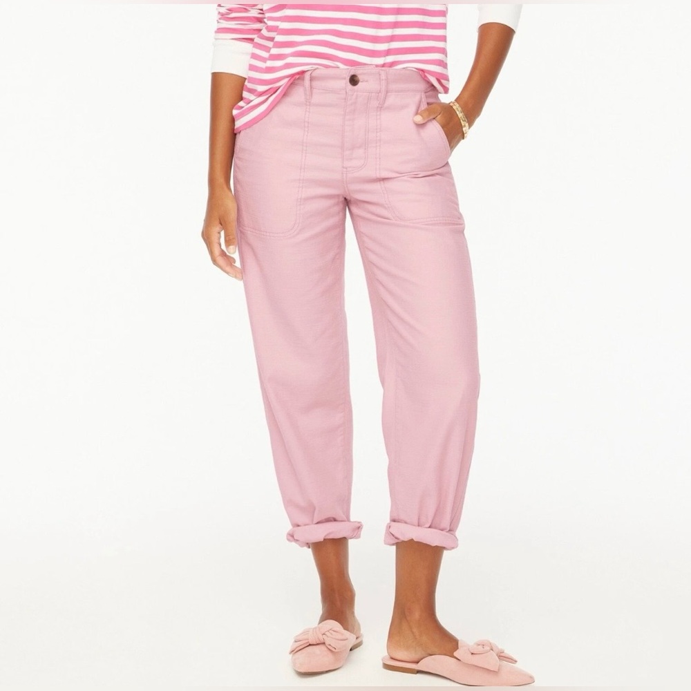 J.‎ Crew Light Pink Cotton Camp Utility Pants Preppy Relaxed
